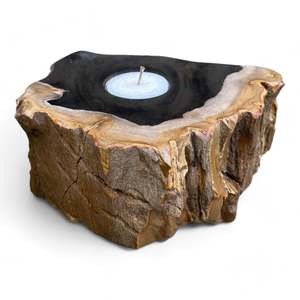 Petrified Wood Single Tealight Candle Holder 160mm x 120mm (2730)