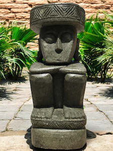 Primitive And Easter Island Natural Stone Sculptures Statues: Primitive Hand Carved Stone Sculpture 620mm Height (3042)