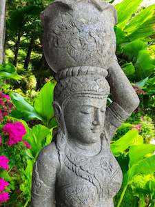 Water Feature: Buddha Statue With Pot Planter Water Feature Hand Carved Stone 2000mm (764)