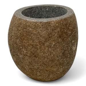 3 Hole Deluxe Toothbrush Holder: Earthy Natural Stone Toothbrush & Toothpaste Holder (2638)