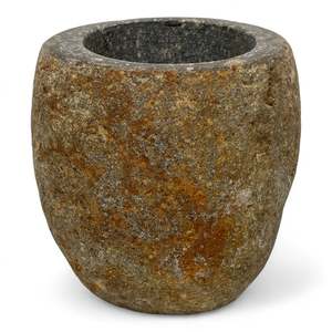 3 Hole Deluxe Toothbrush Holder: Rustic Orange Natural Stone Toothbrush & Toothpaste Holder (2634)