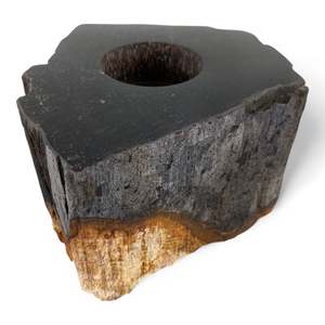 Petrified Wood Single Tealight Candle Holder 110mm x 100mm (2425)