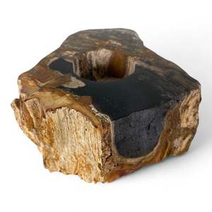 Petrified Wood Single Tealight Candle Holder 130mm x 110mm (2424)