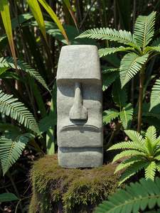 Easter Island Statue Hand Carved Green Stone 630mm StoneBase (3206)