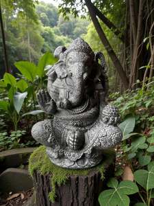 Garden Statue: Ganesha Statue Vintage Black 800mm (3187)