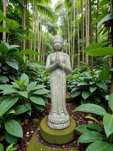 Garden Statue: Buddha Statue Green Praying Buddha 1000mm (3184)