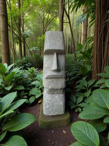 Easter Island Statue Hand Carved Green Stone 630mm (3237)