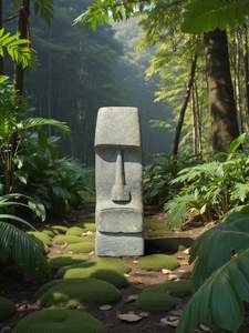 Easter Island Statue Hand Carved Stone 820mm (3212)
