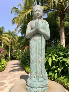 Buddha Outdoor Stone Garden Statue: Buddha Statue Copper Praying Buddha 1000mm (3178)