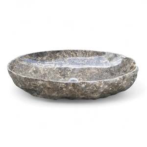 Extra Large Basins 1: Sophisticated Grey Marble Natural Stone  Basin 770mm x 430mm x 160mm (3134)
