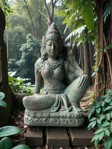 Buddha Statue Sitting Tara Green Copper Finish 650mm (3192)