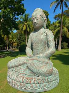 Buddha Statue Meditating Copper Green 850mm (3073)