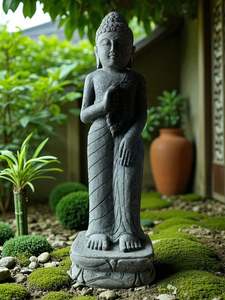 Garden Statue: Buddha Statue Teaching Carved Green Stone 1000mm (3051)