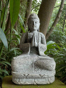 Buddha Statue Praying Carved Stone 840mm (3054)