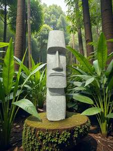 Easter Island Statue Hand Carved Natural Stone 830mm (3246)