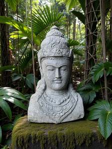 Buddha Statue Dewi Lakshmi Carved Stone 690mm (3266)