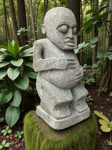 Pacifica Statue Primitive Hand Carved Stone Sculpture 670mm Height (3221)