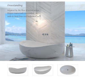 Freestanding bath: Eclipse 1800 - Large Freestanding Acrylic Bath