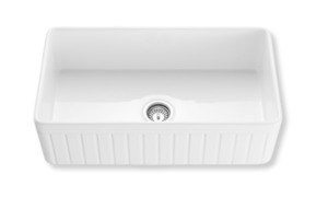 Basin Sale: Traditional Fireclay Fluted Butlers Sink Oversized White 828mm - TK3318T