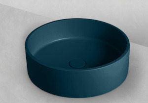 Sol round basin 390mm peacock blue concrete TC0015C11