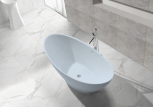 Large Baths Over 1800mm: Oversized Sky Blue Stone Bath - 1865mm - B051