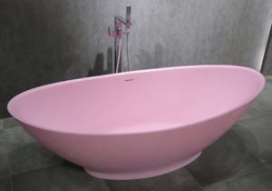 Large Baths Over 1800mm: Star Pink Stone Bath - 1865mm - B051