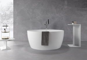 Round Baths 1: Hugi Compact Freestanding Bath - 1200mm - B002-B