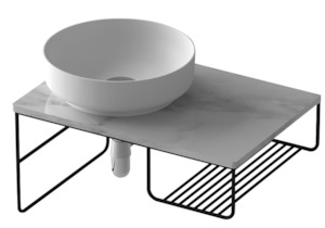 Gia Minimalist Industrial Look Vanity with Black Frame - G2736-0