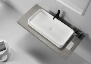 Long Curved Rectangular Basin -800mm - B1700-3