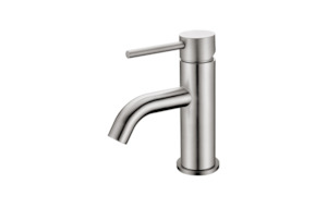 Clearance Sale: Short Basin Mixer - Round Profile - Brushed Nickel - CLAS15
