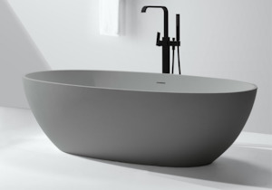Coloured Baths: Pure Grey Freestanding Stone Bath - 1700mm - B003-B