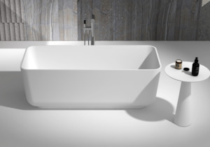 Gia Baths: Gia Small Rectangle Stone Bath - 1500mm - G65180