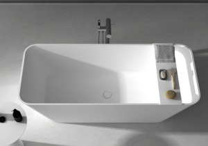 Gia Baths: Gia Rectangle Bath With Shelf - 1700mm - G65159