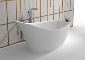 Gia Baths: Gia high-back large stone bath -1650mm - G65193