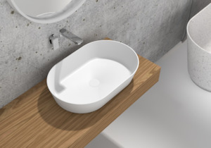 Gia Basins: Thin oval stone basin 650mm G38541