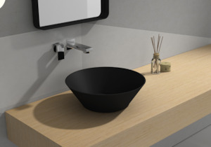 Gia Basins: Matte Black Stone Basin - 400mm - G38523