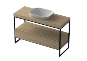Gia Basins: Gia Floorstanding Vanity - Timber Benchtop - 1200mm - G2722-0