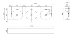 Formline 200 1800 Molded Benchtop Basin
