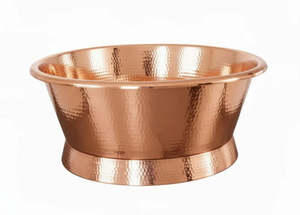 Small Baths Under 1500mm: Round Hammered Copper Bath 1500mm - CBR003 1500