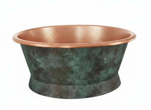 Round Copper Verdigris Bath 1500mm - CBR001 1500