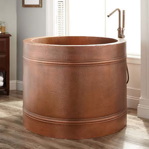 Round Copper Soak Tub 1092mm - CBSMR33 1092