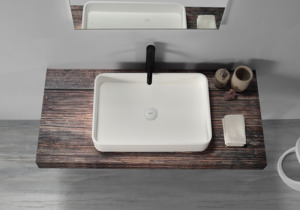 Vanity Countertop Basins: Thin Edge Rectangular Basin - 600mm - B1700-2
