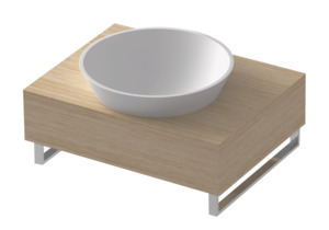 Gia Vanities: Wall Hung Vanity - Chrome & Timber - 1000mm - G2270F