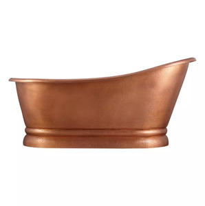 The Copper Bath Tub: Old Hammered Copper, Slipper Smooth 1500mm - CBMH1-D67