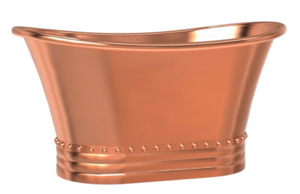 Studded Smooth Copper Bath 1350mm - CBSMR39 1350