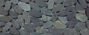 Stonemats: (Sliced Pebble) Black Sumatra