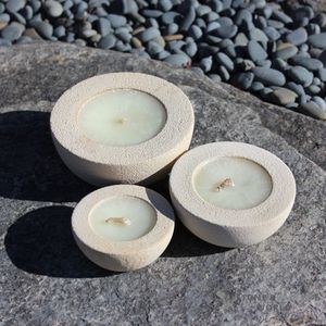 Half Round Stone Candles