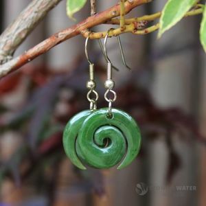 Ornaments & Handicraft: Greenstone Koru Earrings
