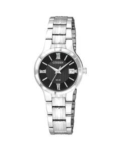 Products: Citizen Ladies Quartz Classix Day & Date, Gold Case & Dial with Leather Strap – EQ2002-07P