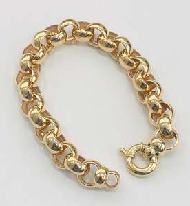 9ct Yellow Gold Belcher Bracelet (B3) With Parrot Clasp